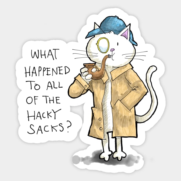 Dapper Cat - Hacky sacks Sticker by johnnybuzt